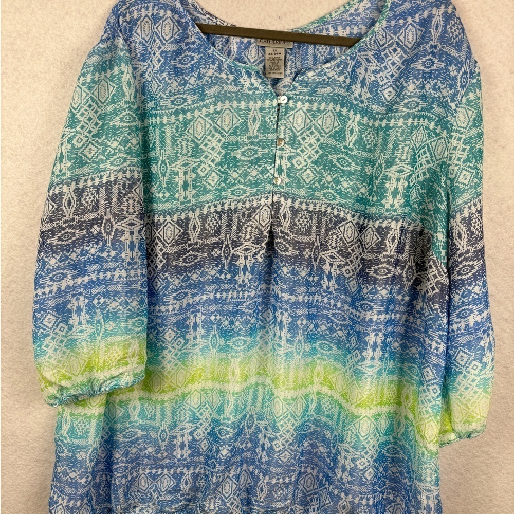 Catherine’s Beautiful Spring Top Size 2X - Picture 4 of 4